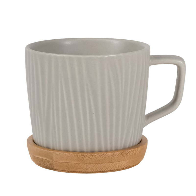 Atac Ceramic Teacup and Saucer, in Grey