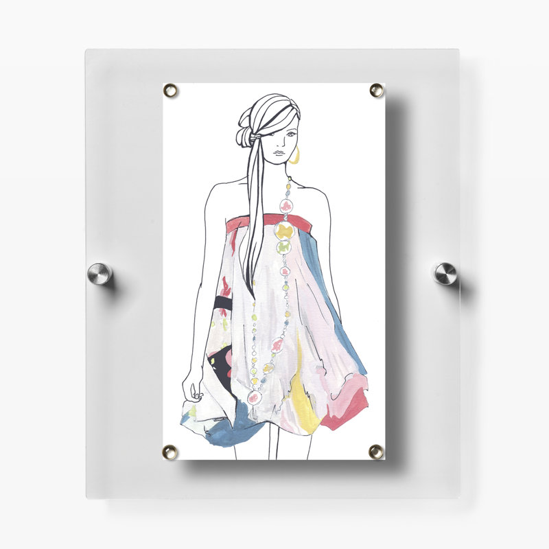 Silver 12x14 Acrylic Floating Wall Frame with Assembly Kit