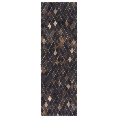Schaible Hand Woven Leather Geometric Rug