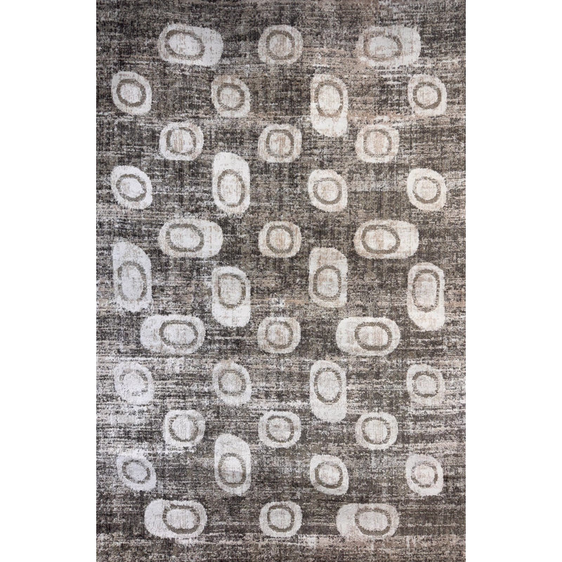 Marialice Abstract Indoor Area Rug, Grey Beige, Modern, Rectangle 5'3" x 7'7"