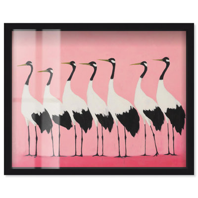 «Pink Plumage Parade Shadowbox» par Coastal Art