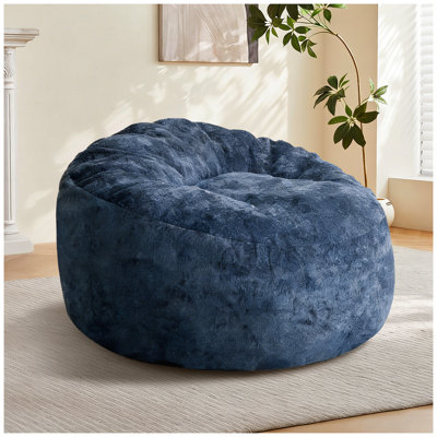 Pouf ultra-confortable avec rembourrage et housse ajustables, pour balcon, en flanelle bleue, profondeur de 105 cm, ergonomique, amovible et lavable, idéal pour se détendre et jouer, 15,8 kg