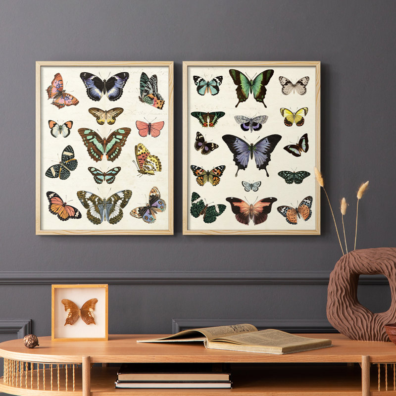 Impression encadrée Flutterbys I-Premium - prête à être accrochée - aucun clou requis - aucun clou requis, H 11 po x l 18 po