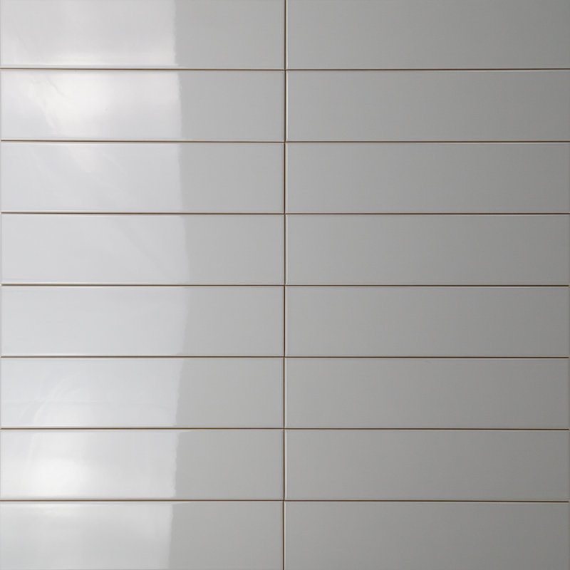 Shades 3" x 12" Glossy Subway Wall Tile, Silver Light Gray
