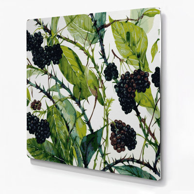 Art mural en métal Botanical Blackberry Canes