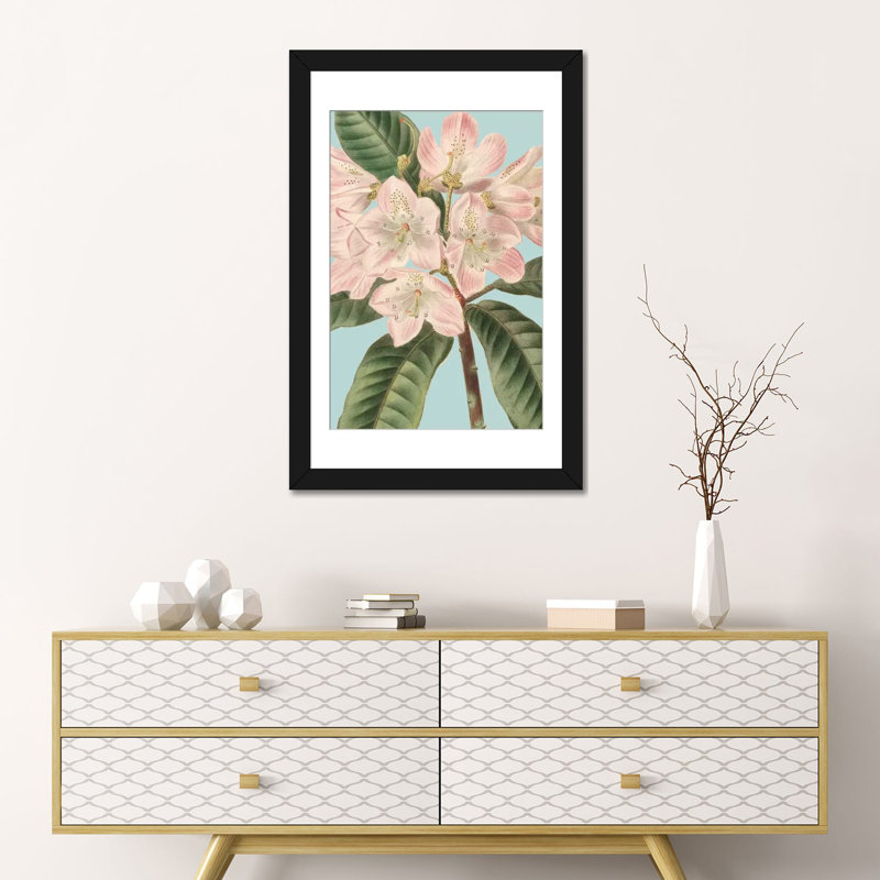 « fraîche fleurs ii », reproduction d’impression sur toile, H 24 po x l 16 po x P 1 po, Papier d'art encadré noir, Blanc