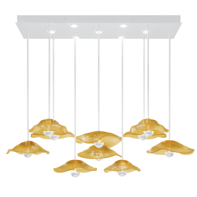 Embark 17 - Light LED Kitchen Island Pendant, White Lacquer, Amber