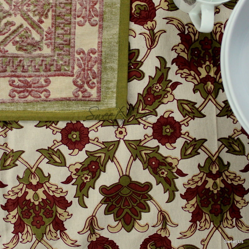 Cotton Floral Tablecloth Rectangle
