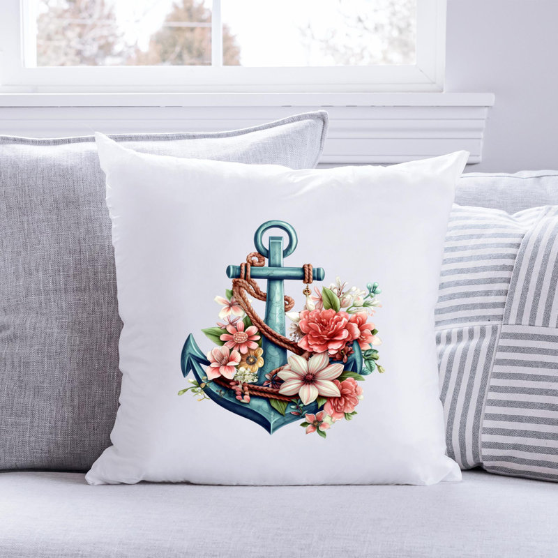 Nautical Sea Life_206 - Coussin décoratif inclus, H 18 po x l 18 po