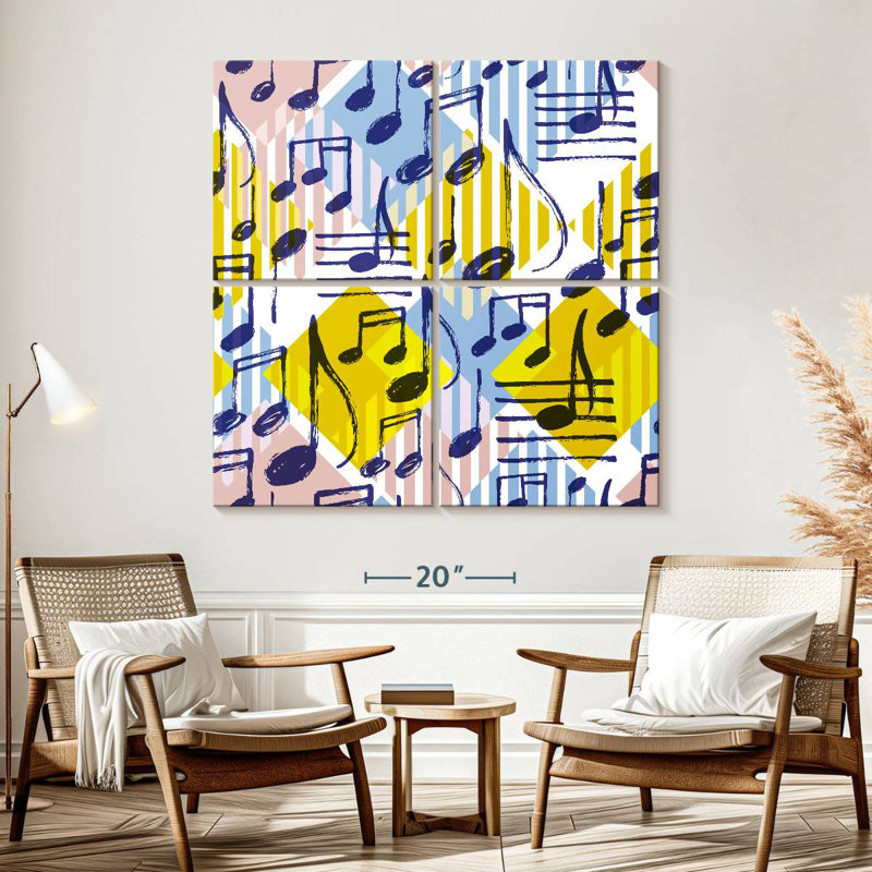 Abarca Geometric Musical Notes, 57" H x 57" W