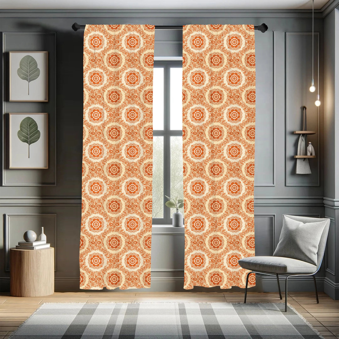Geometric Semi-Sheer Rod Pocket Sliding Panel (Set of 2) East Urban Home Size per 