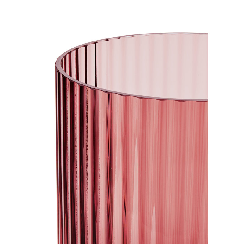 Handcrafted Glass Table Vase, 9.8" H x 5.9" W x 5.9" D, Burgundy