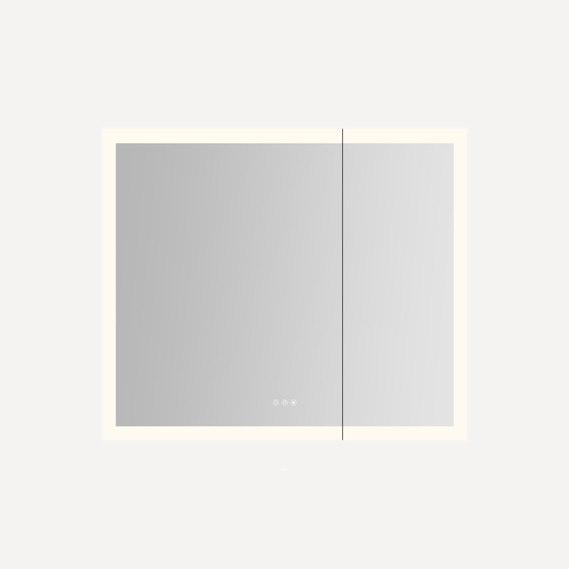 Armoire à deux portes AiO Reserve, Périmètre éclairé, 36 po x 30 po x 4 po