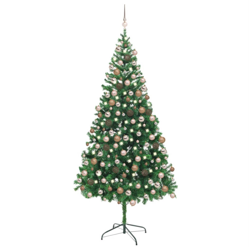 Arbre de Noël artificiel semi-illuminé avec ensemble de décoration de fête, H 4,72 pi