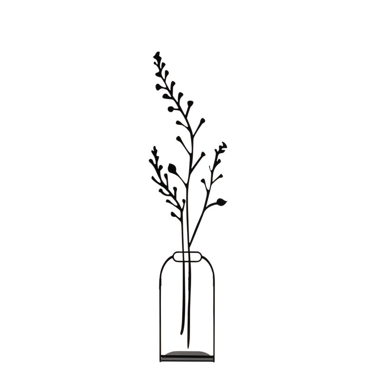 Stylish Decorative Object, Black Metal, 4.7 x 17.7 inches | 100% Metal Construction, Thickness: 0.06 inches | Perfect for Home Decor, Modern Aesthetic, Durable & Eye-Catching Accent Piece