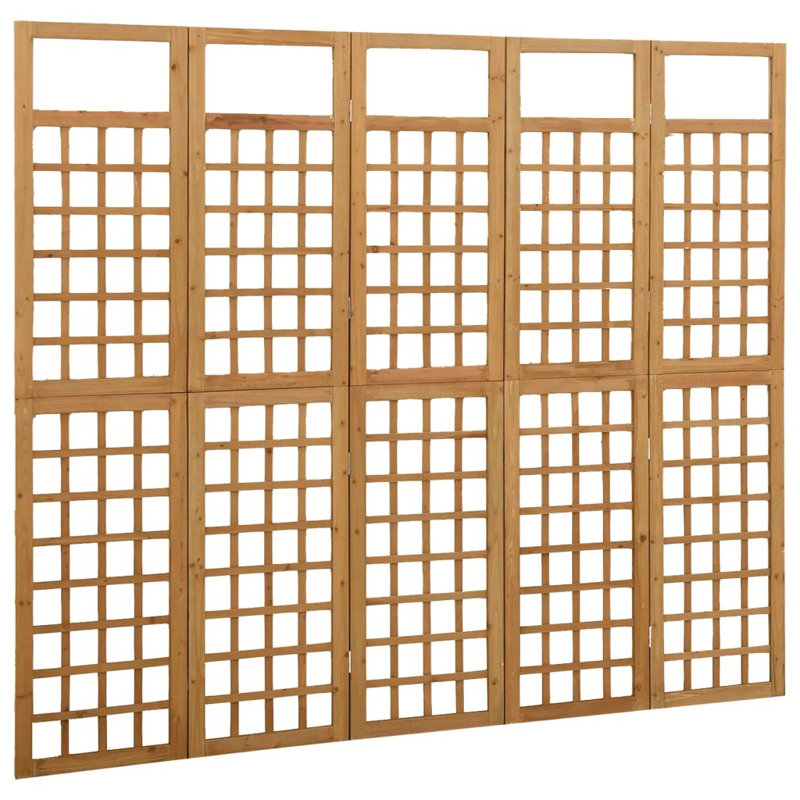 Merritt Solid Wood Folding Room Divider, 5, Brown