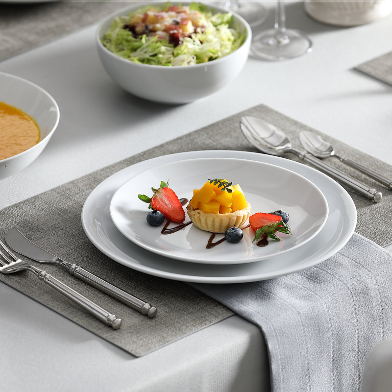 24 Piece Porcelain China Dinnerware Set - Service for 6 