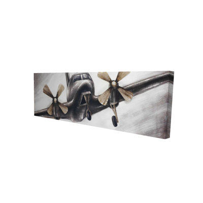 Toile d'avion rétro - décor industriel gris