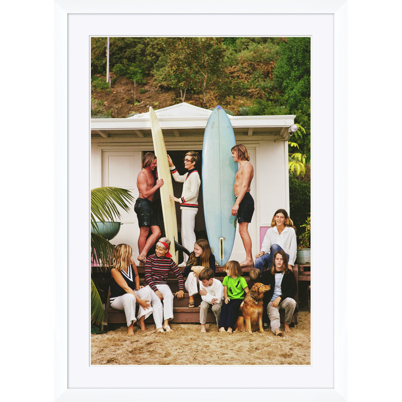 Laguna Beach Print by Slim Aarons, White Framed Paper, 59.5" H x 43.5" W x 1.5" D