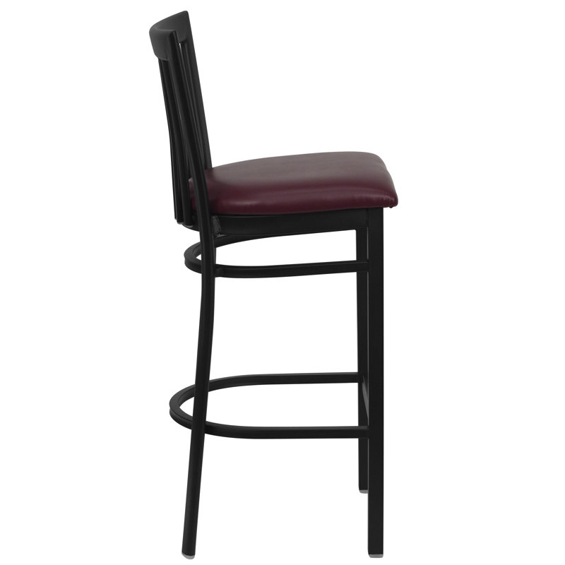 Lyman Counter Stool with Metal Frame, Burgundy, Bar Stool (29” Seat Height), 2