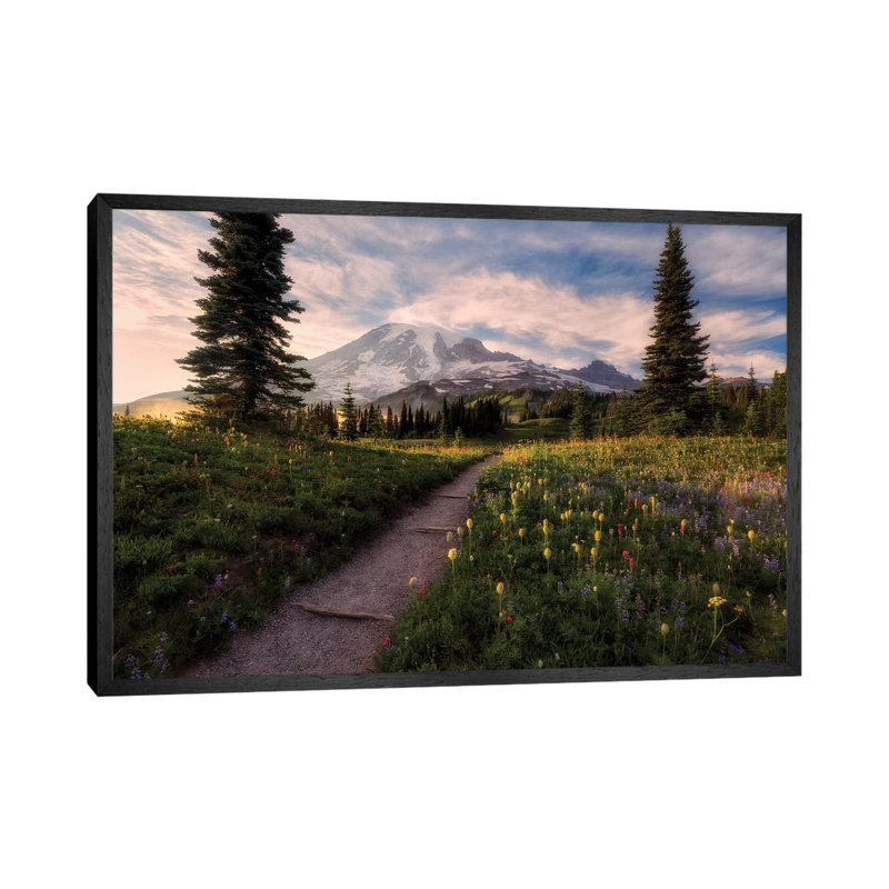 Alpine Path by Dennis Frates - Print on Canvas, Black Framed, 45.72cm H x 66.04cm W x 3.81cm D