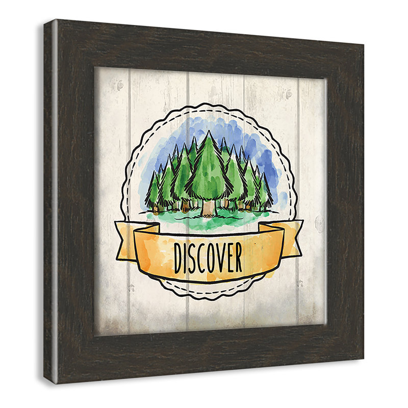 «Adventure is out There», art encadré 3, H 8 po x l 8 po x P 0,6 po, Cadre plat à grain de bois noir
