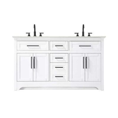 Meuble-lavabo double 60 po blanc