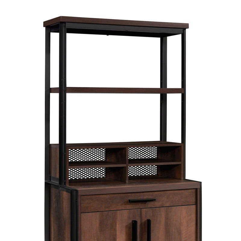 Elegant Library Hutch with Customizable Storage