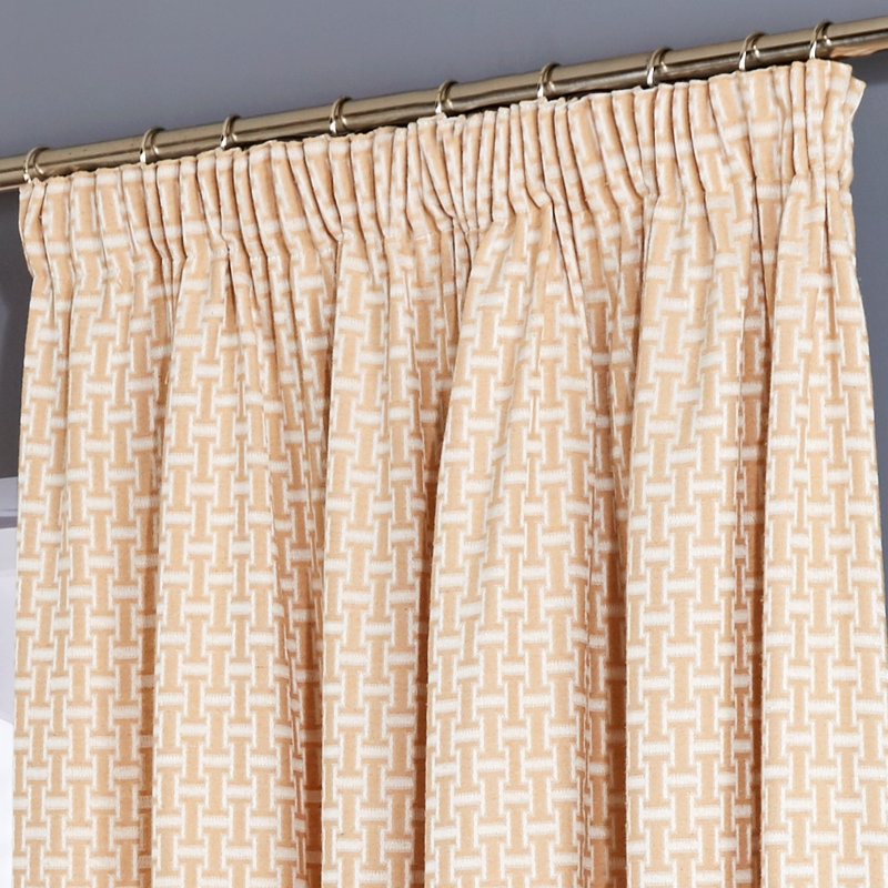 Aoibhi Room Darkening Curtain Pair, Ochre, 167 W x 137 D cm