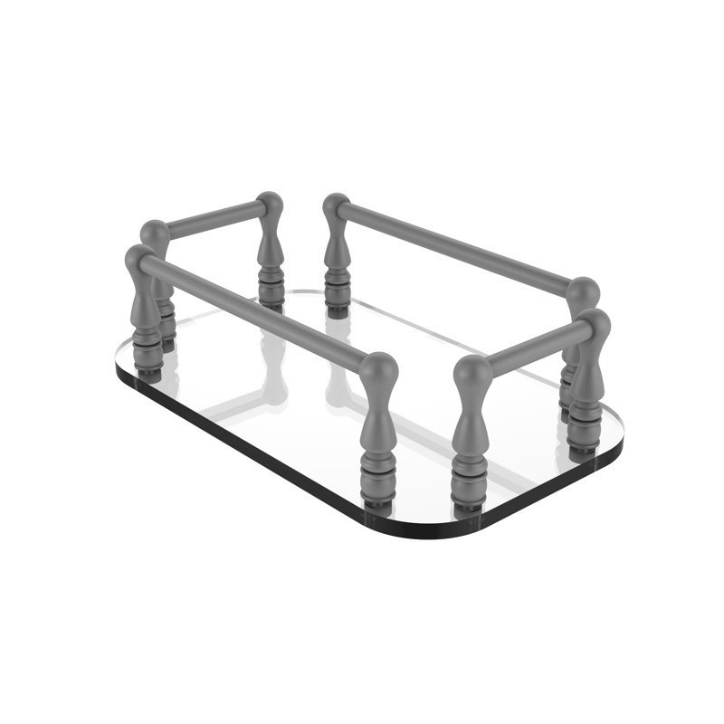 Plat de savon mural à fixation sur le dessus meuble-lavabo, Gris mat
