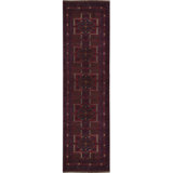 One-of-a-Kind Hand-Knotted 2'6" x 9'6" Wool Area Rug in Red/Black