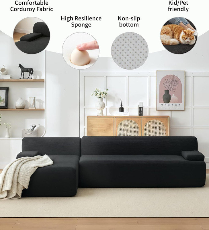 Canapé modulaire 108 po Cloud, Noir