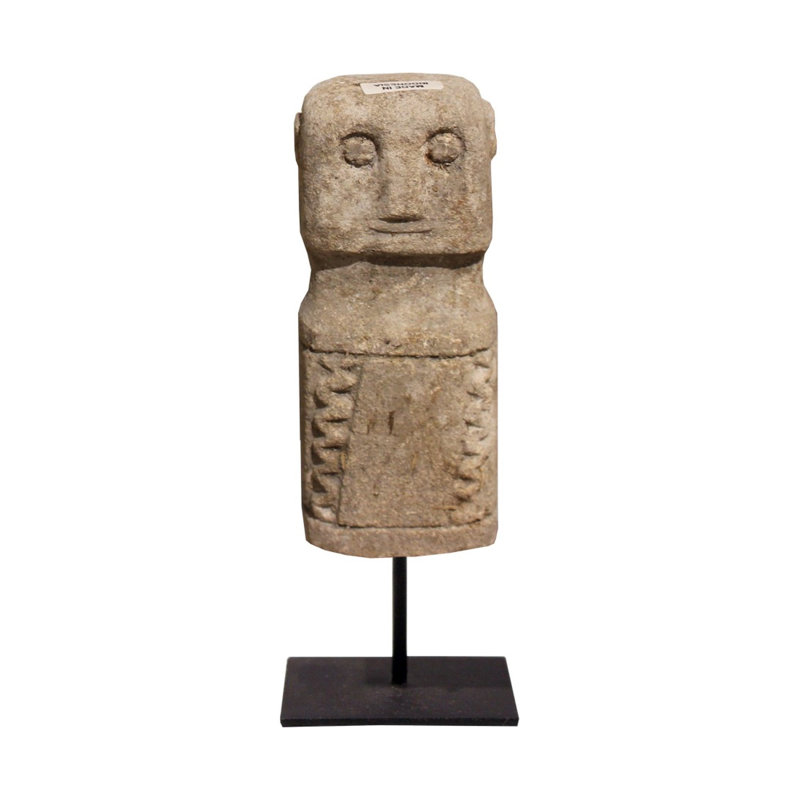 Lily's Living 7"H Natural Stone Antique Style Sumba Statue W/Stand, Art Figurine Sculpture, Home Décor Collectible