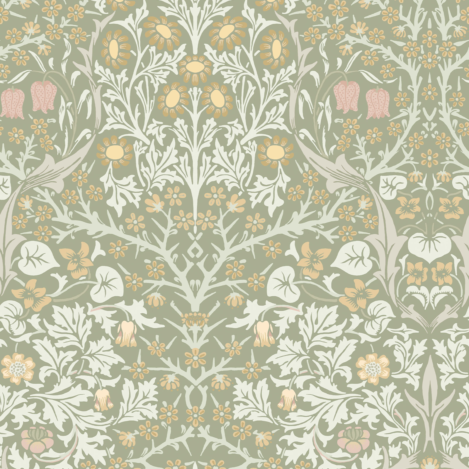 Floral Wallpaper, Sage