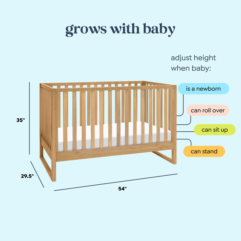 Hunter 3 in 1 Convertible Crib, Honey
