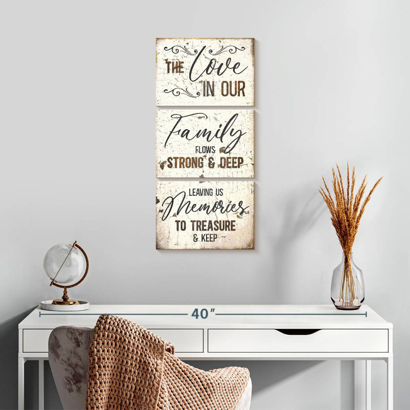 Plaque murale «Love In Our Family», H 27 po x l 12 po