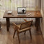 Bureau rectangulaire en bois massif noyer clair-109691038
