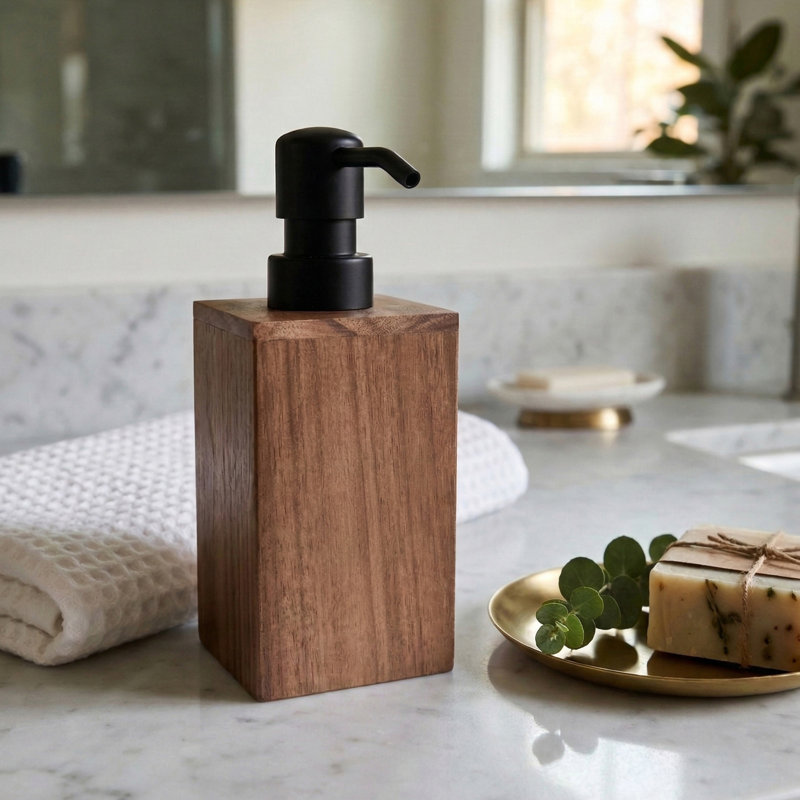 Distributeur de savon en acacia