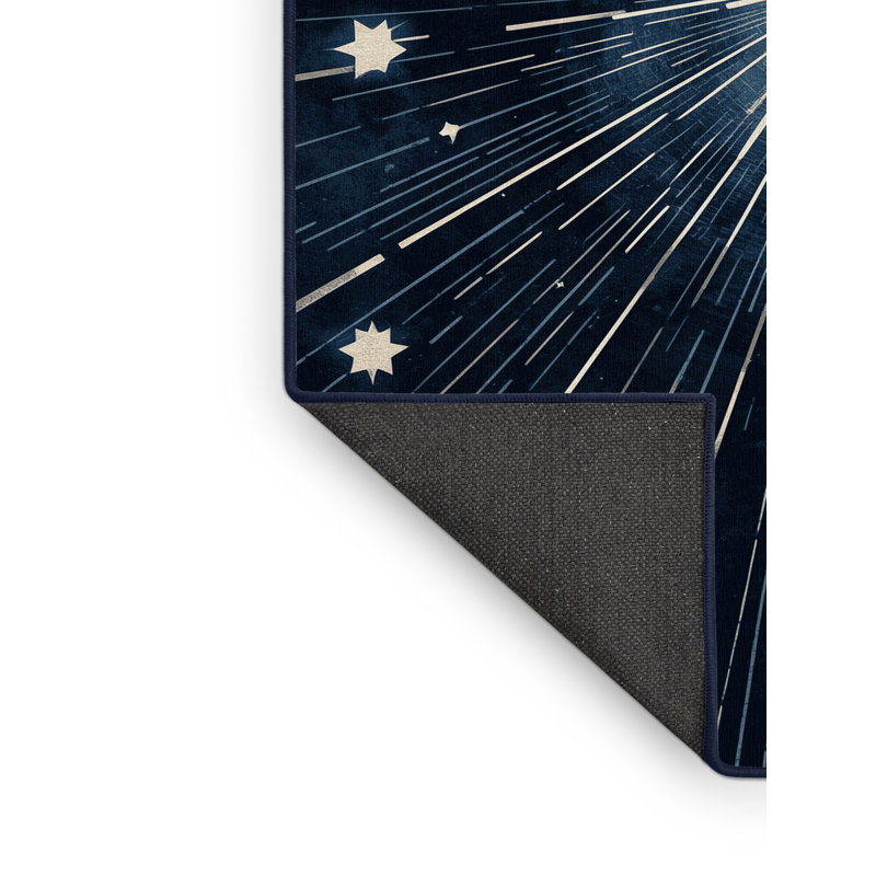 Tapis bleu doux et moelleux Vance Posh & Luxe Starburst, 2 pi x 3 pi