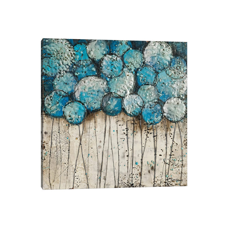 Bubble Trees In Blue by Britt Hallowell - Wrapped Canvas Gallery-Wrapped Canvas Giclée, 30.48 cm H x 30.48 cm W