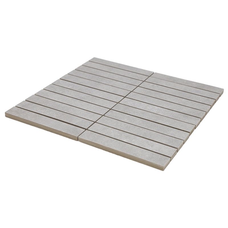 Foundry Concrete 1" x 6" Porcelain Mosaic Wall and Floor Tile, Gray