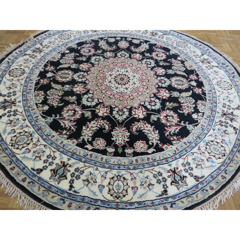 Tapis à main one-of-kind noué la blue/black 5 pi 11 po Adonica