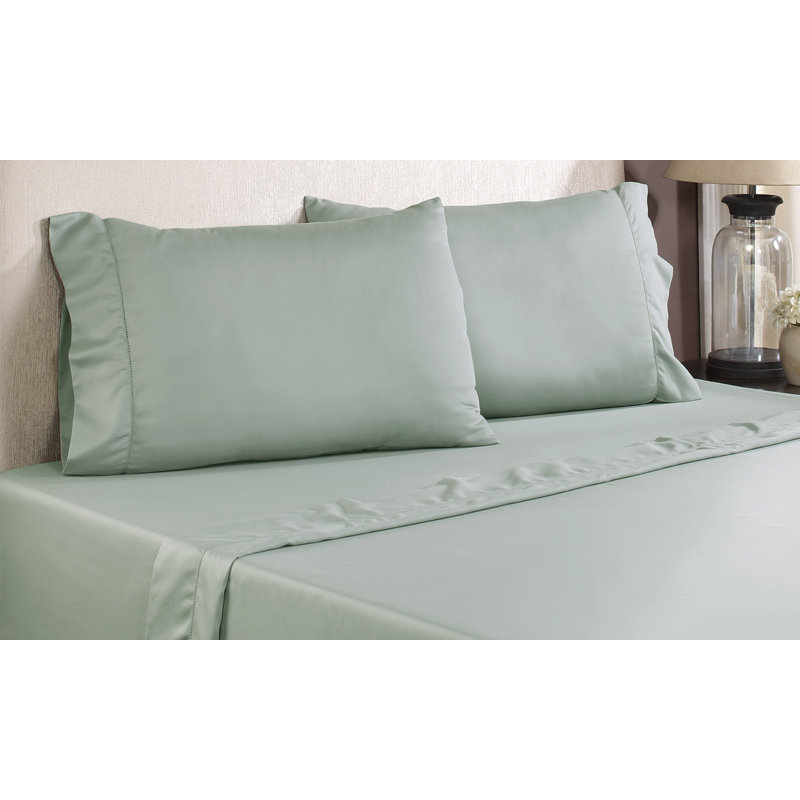  Ensemble de literie en mélange de coton à densité de tissage 1200 fils, Grand, Sauge vieilli