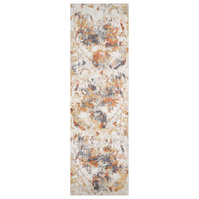 Charolene Abstract Ivory Power-Loom Area Rug
