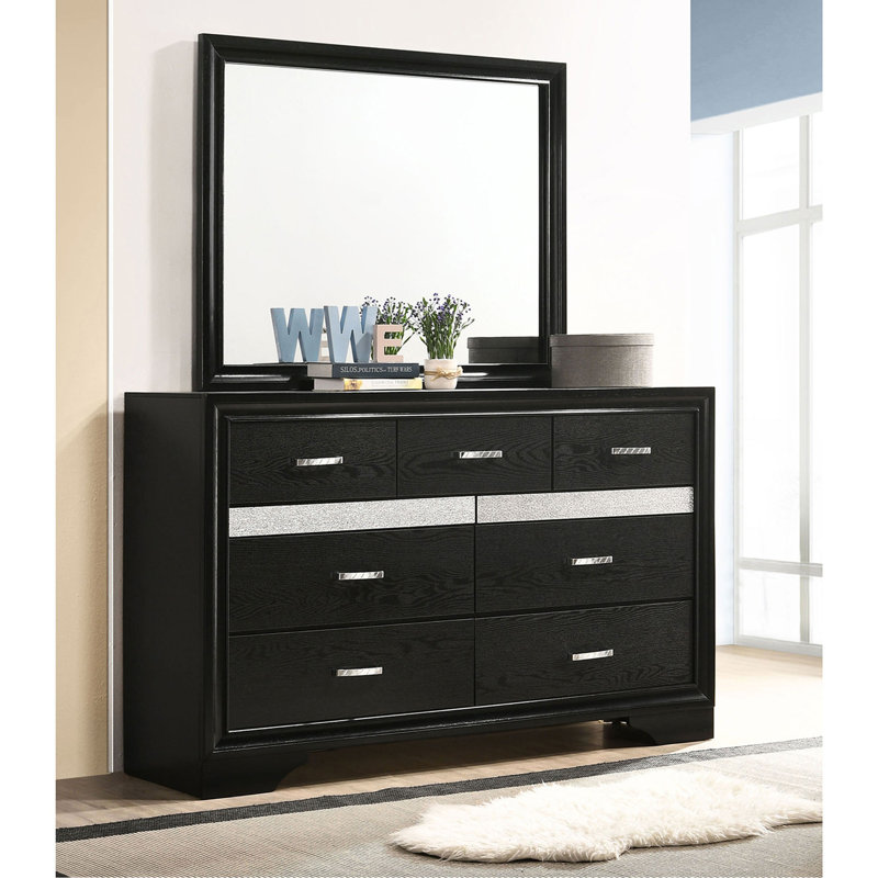 Commode 7 tiroirs avec miroir