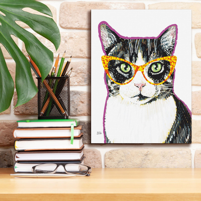Art mural sur toile Trinx «Bespectacled Pet 3» par Melissa Averinos, H 16 po x l 12 po x P 0,75 po