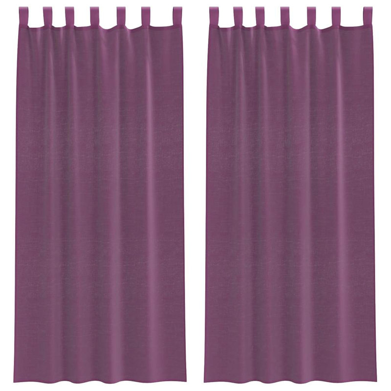 Semi Sheer Curtain Pair, Purple, 140cm Width x 245cm Drop