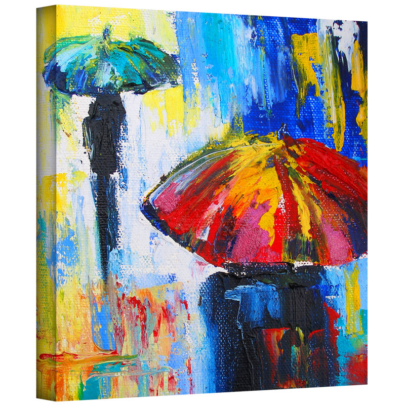 « red parasol » par susi franco, reproduction d’art sur toile, H 18 po x l 18 po