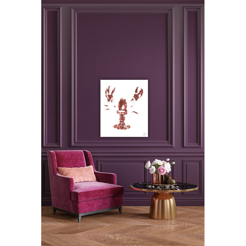Lobster Print by John Beard, Brown Floater Framed, 32" H x 26" W x 2" D