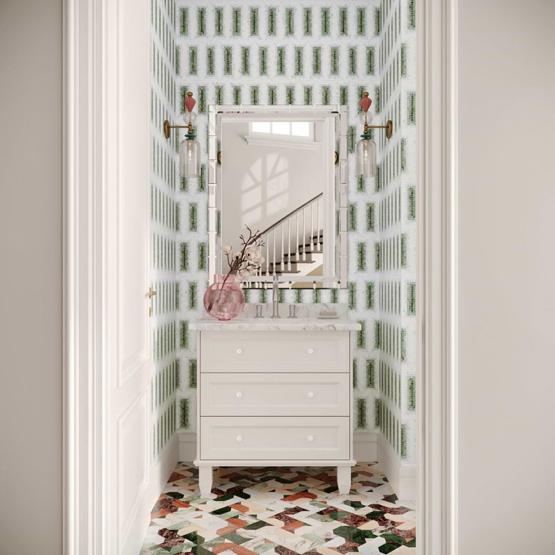 Ako 4x9 Rectangle Marble Micro Mosaic Tile, Verde Green